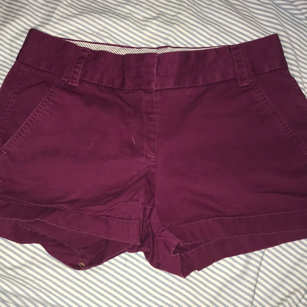 maroon J. Crew shorts